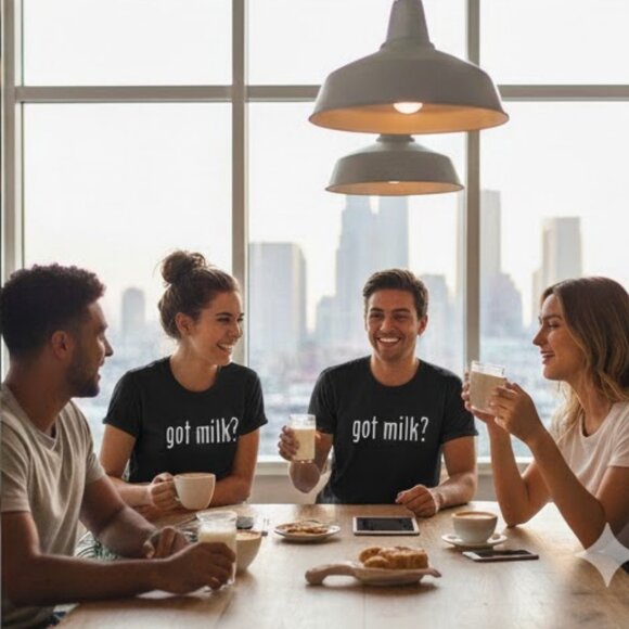 Got Milk T-Shirt 90 Aesthetic Black Cotton Unisex Tee Retro Graphic New - Picture 3 of 3